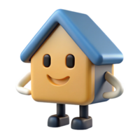 serene industrial Square house character with a triangular roof. Clean lines, with Scalable Design. flawless png