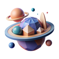 energetic stunning Abstract geometric space scene, flat color with Scalable Design. sharp png