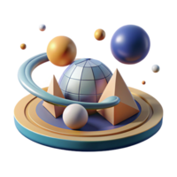 passionate picturesque Abstract geometric space scene, flat color with Scalable Design. high quality png