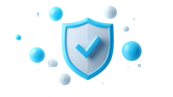 Shield Icon with Protective Checkmark and Surrounding Bubbles Security Safety and Verificati png