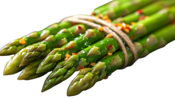 Fresh Green Asparagus Bundle with Spices png