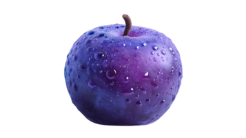 Juicy Plum with Dew Drops on a Black Background HighQuality Fruit Photography for Culinary an png