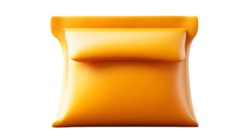 3D Rendered Orange Pillow with Soft Texture and Unique Design for Comfort and Decorative Purpos png