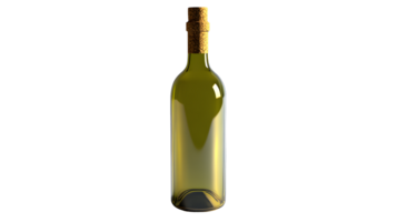 A bottle of wine with a cork stopper isolated on a black background for versatile design use png
