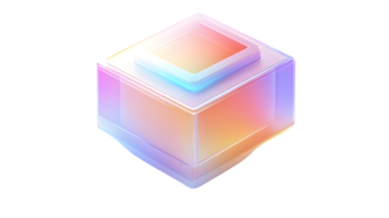 Futuristic Cube with Gradient Glow A Modern Abstract Design for Technology and Innovation The png