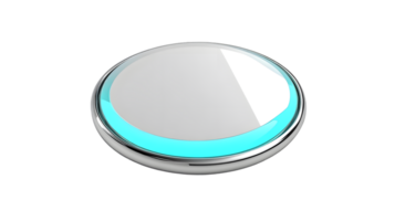 Futuristic Circular Button with Glowing Blue Accent Modern Design for Technology Interfaces an png
