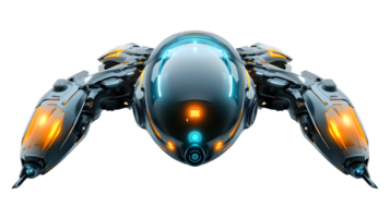 Futuristic Spacecraft with Advanced Design and Illuminated Features for SciFi Themes png