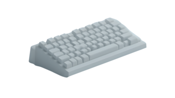 Minimalist White Mechanical Keyboard on Black Background Ideal for Tech and Design Projects png
