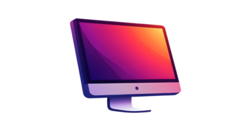 Modern AllinOne Desktop Computer with Vibrant Gradient Display png