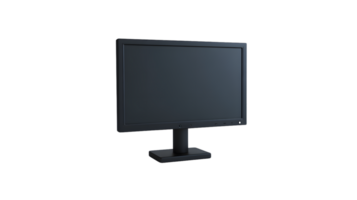 Modern Black Computer Monitor with Sleek Stand on a Minimalist Background png