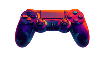 Vibrant Gaming Controller with Futuristic Design and Colorful Gradient Ideal for Technology an png