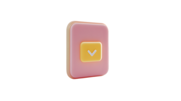 3D Illustration of a Checkmark Button on Pastel Background for Confirmation and Validation Desi png