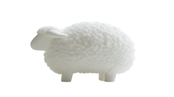 A fluffy white sheep standing against a black background ideal for design projects and creativ png
