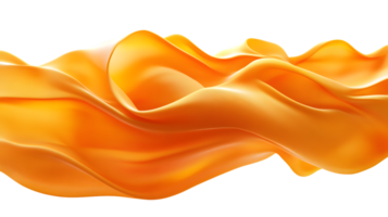 Abstract Orange Fabric Flowing with Dynamic Waves and Smooth Textures for Creative Designs png