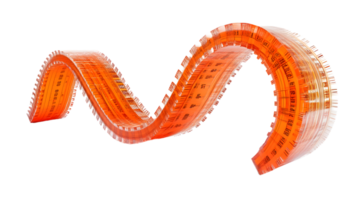 Abstract Orange Spiral Design with Textured Edges and Geometric Patterns for Creative Projects png