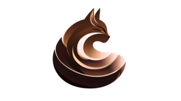 Abstract Sculpture of a Feline Head Emerging from Swirls Modern Art Design for Creative Projec png