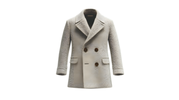 Elegant Textured White Coat with Double Breasted Design for Fashion and Style Enthusiasts png