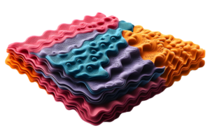 abstrato em camadas 3d textura com ondulado padronizar e colorida Projeto png
