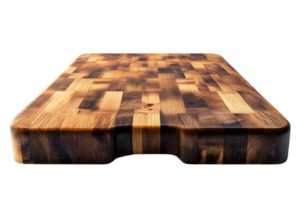 Highresolution image of a wood cutting board with finger grips png