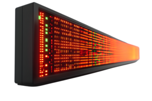 LED Display Panel with Dynamic Red and Green Lights for Information Broadcasting png