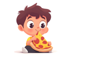 A cheerful child enjoying a slice of pizza perfect for food and lifestyle concepts png