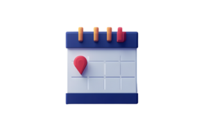 A calendar icon with a red location pin symbolizing scheduling and navigation for events or ap png