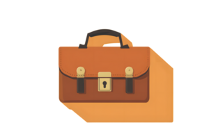 A classic briefcase with a sturdy handle and secure lock ideal for business or travel imagery png