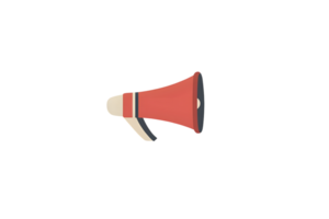 A red megaphone on a transparent background ideal for communication and announcement themes png