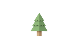 A stylized evergreen tree with a simple geometric design on a black background for various cre png