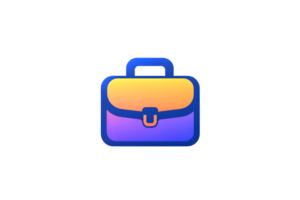 A vibrant briefcase icon with gradient colors ideal for business and professional themes png
