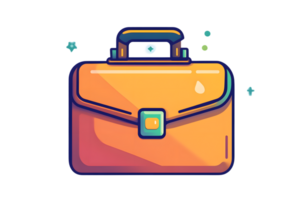 A vibrant briefcase with a colorful design perfect for business travel and professional them png