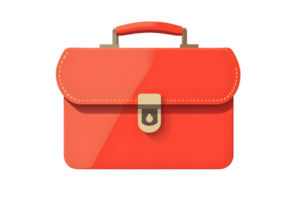 A vibrant red briefcase with a sleek design perfect for business and professional themes png
