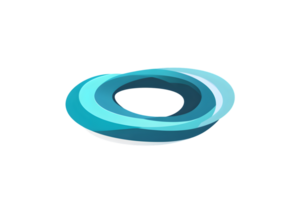 Abstract 3D Torus Design with Gradient Blue Layers Modern Geometric Shape for Technology and I png