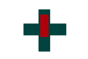 Abstract Cross Design with Red and Teal Elements for Modern Graphics png