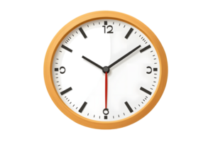 Analog Clock with Wooden Frame Displaying Time Ideal for Scheduling and Time Management Concep png