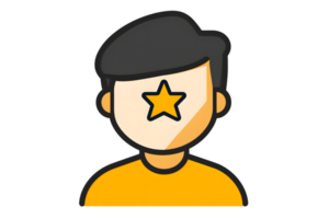 Avatar Icon with Star Feature Simplistic Design for User Profiles Social Media and Digital P png