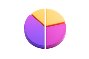 Colorful 3D Pie Chart with Vibrant Segments for Business Presentations and Data Visualization png