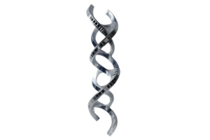 Double Helix Structure in Silver A Detailed and Shiny Representation of Genetic Material for S png