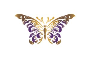 Elegant Butterfly Design with Intricate Patterns and Gradient Colors for Decorative Artwork png
