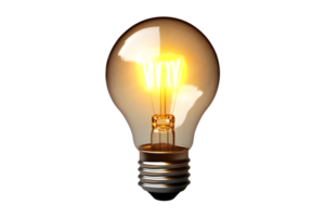 Illuminated Light Bulb Emitting Warm Glow Ideal for Creativity and Innovation Concepts Perfec png
