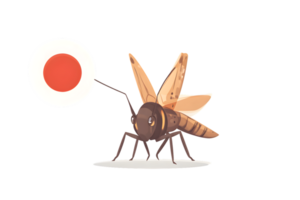 Insect with Target A Detailed Illustration of a Bug and Bullseye for Design Projects png