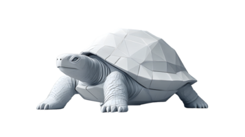 3D Rendered Turtle with Geometric Shell Design on Black Background png