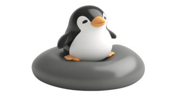 A charming penguin character sitting on a smooth surface ideal for technology and software the png