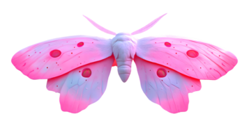 A vibrant pink moth with striking patterns and soft textures ideal for nature design and cre png