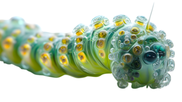 Abstract Green Creature with Bubbles 3D Render Science Fiction Fantasy Design Element png
