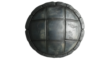 Ancient Shield with Worn Metal Texture and Segmented Design for Fantasy or Historical Themes png
