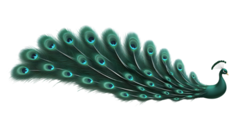 Elegant Peacock Displaying Vibrant Feathers with Eyecatching Patterns and Rich Colors png