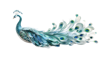 Elegant Peacock with Stunning Feathers Displaying a Spectacular Array of Colors and Patterns I png