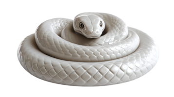 Elegant White Snake Coiled in a Serene Pose Ideal for Nature and Wildlife Themes png