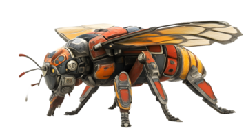 Futuristic Mechanical Insect with Detailed Design and Vibrant Colors for Technology and Science png